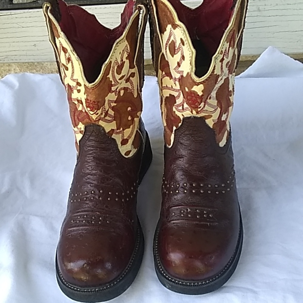 Ariat Fatbaby Ostrich leather boots